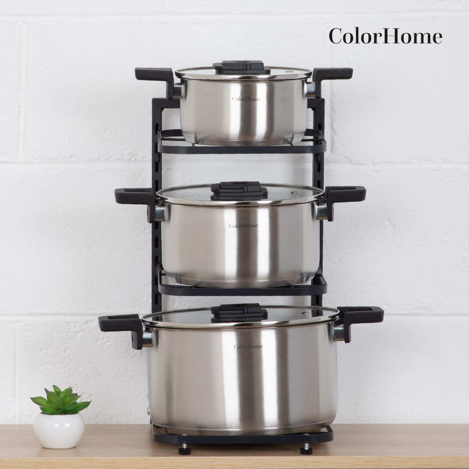 Estante Organizador Para Ollas y Sartenes Cocina 3 Repisas