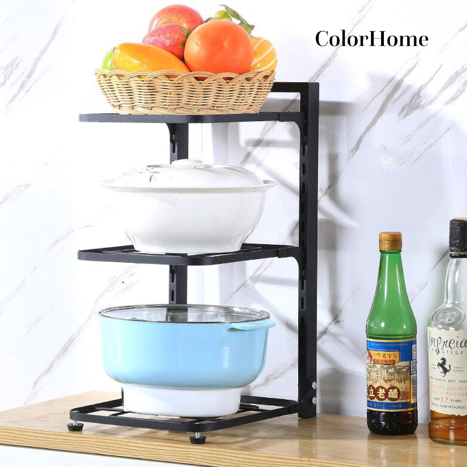 Estante Organizador Para Ollas y Sartenes Cocina 3 Repisas