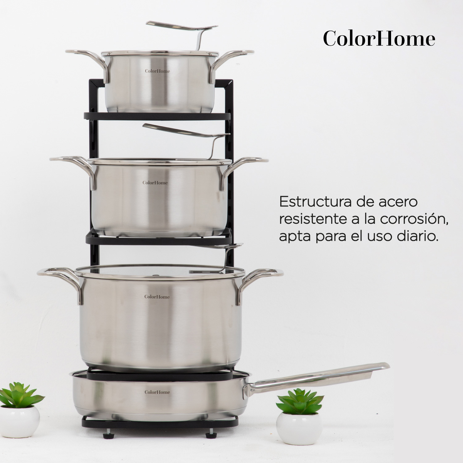 Estante Organizador Para Ollas y Sartenes Cocina 4 Repisas 
