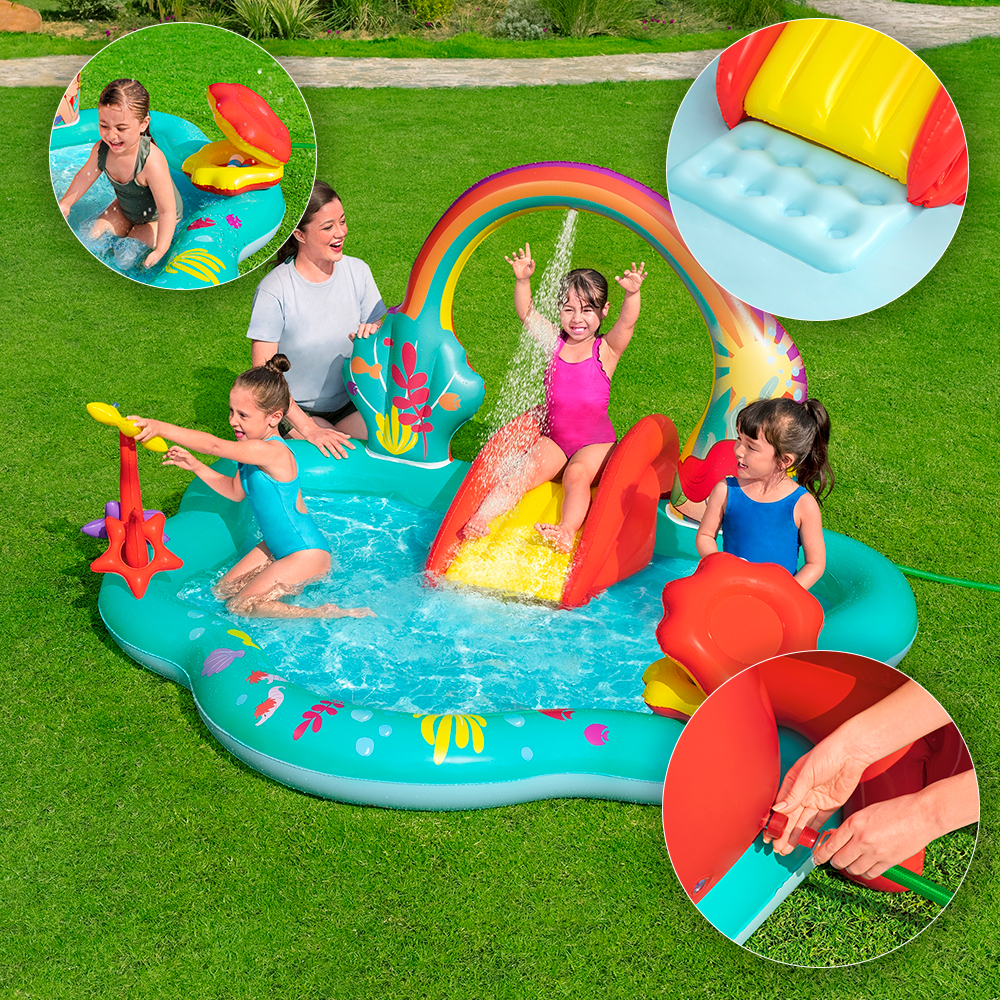 Parque Acuatico Inflable De Sirenita Bestway Con Resbaladilla 221 M