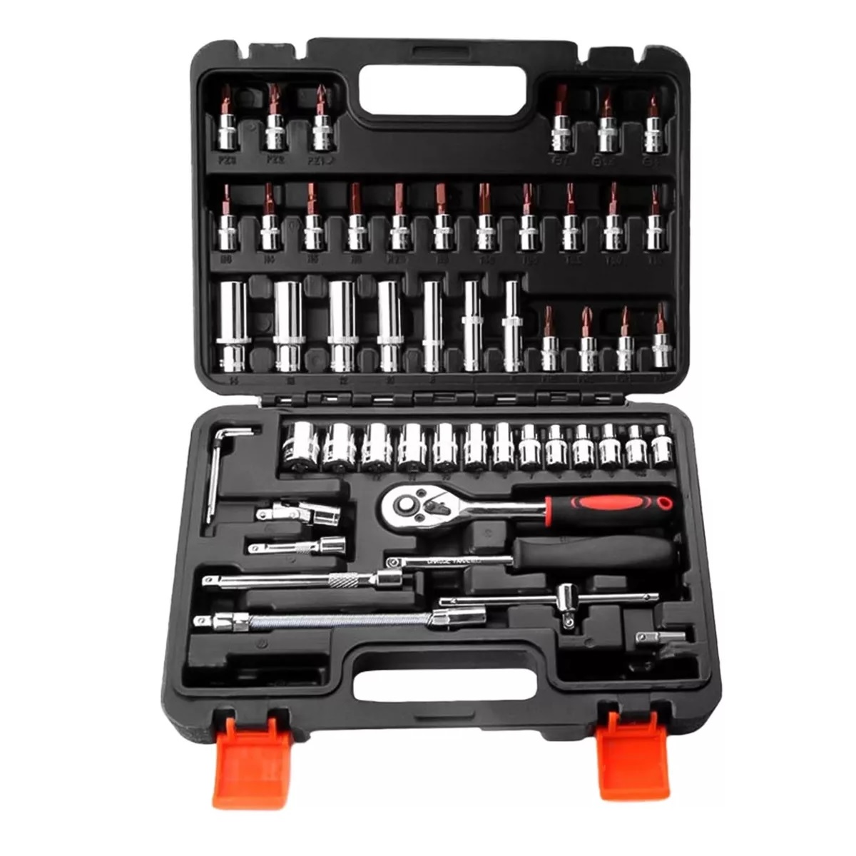 Kit  Herramienta Dados Juego De Llave De Trinquete Con Caja 53pzs