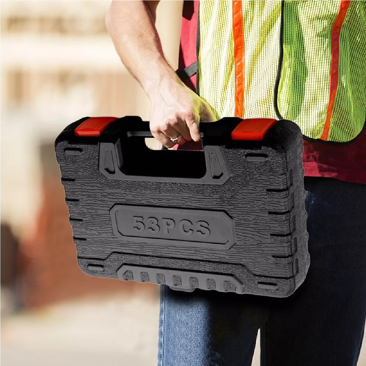 Kit  Herramienta Dados Juego De Llave De Trinquete Con Caja 53pzs