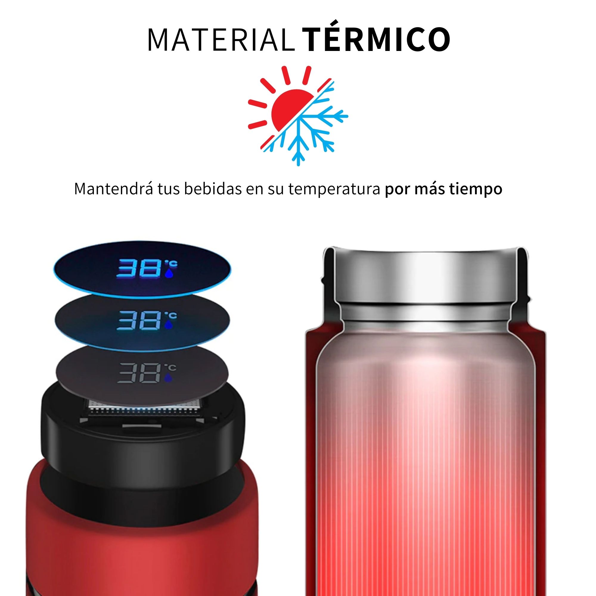 Termo Digital Inteligente Temperatura Acero Inoxidable 500ml