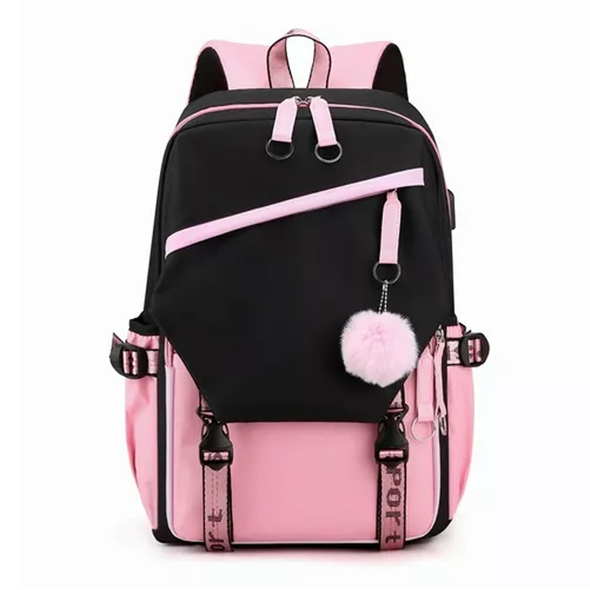 Mochila Kawaii Estilo Coreano Juvenil Moda Con Puerto Usb