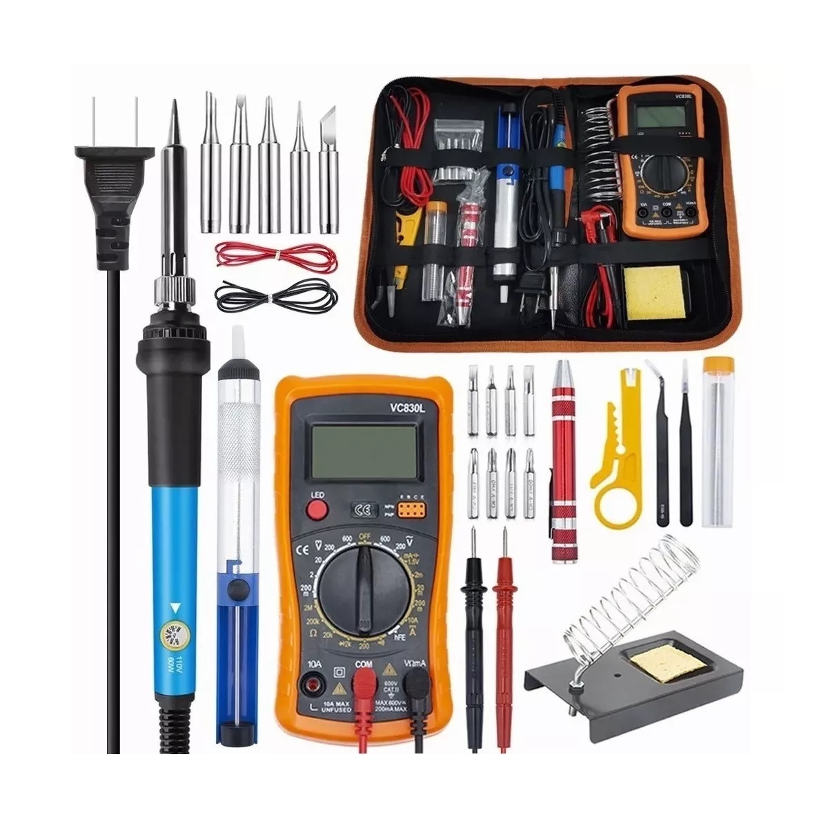 Kit De Soldador Eléctrico C/herramientas, Puntas, Multímetro