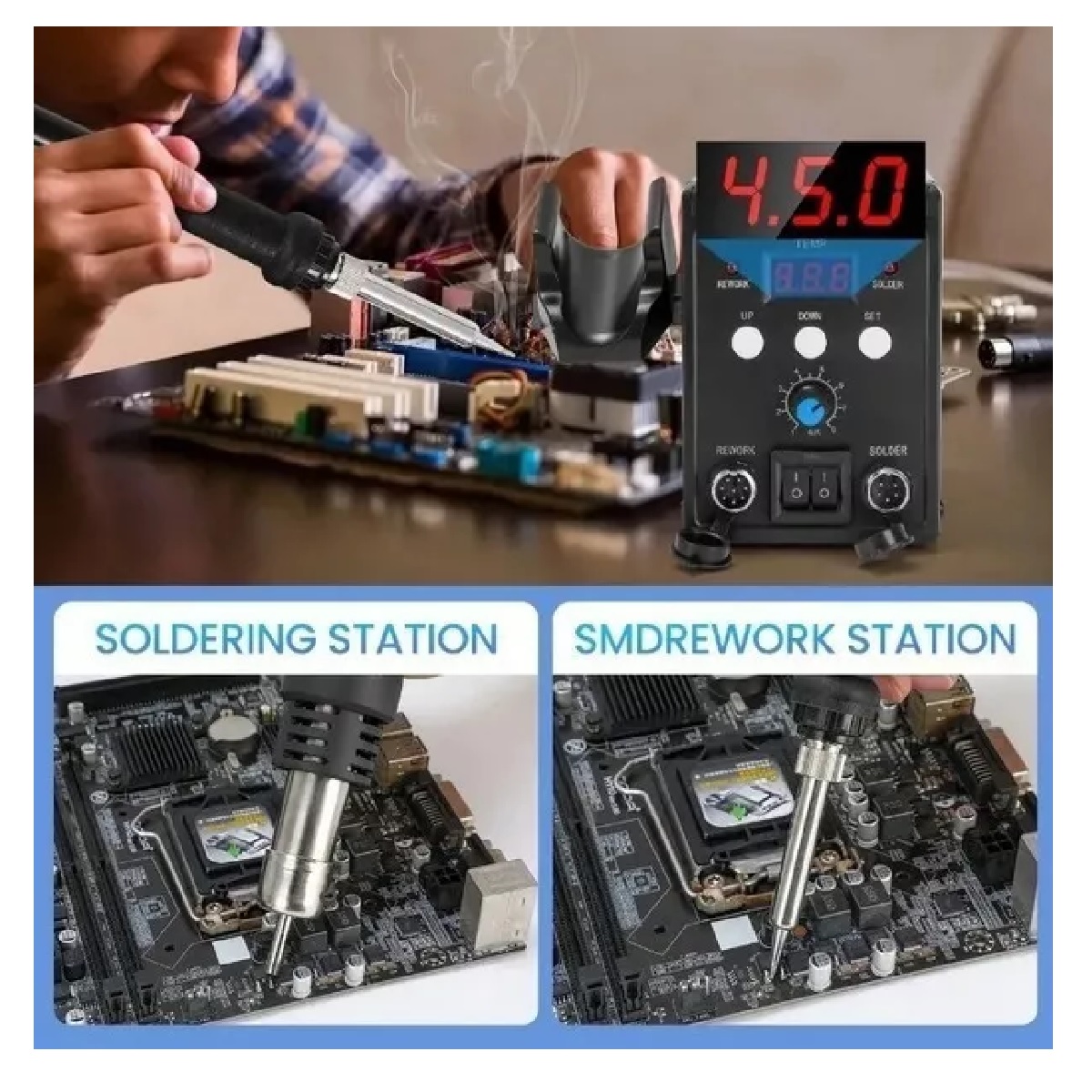 Estacion De Cautín Tipo Lápiz Pistola De Calor 2 En 1