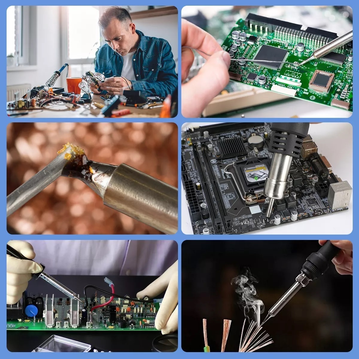 Estacion De Soldar Pistola De Calor Y Cautín 700w