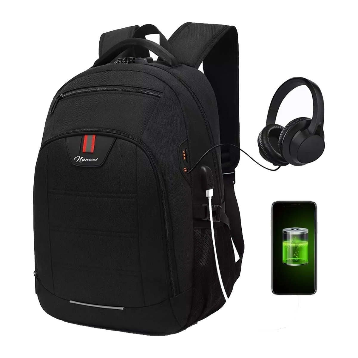 Mochila Antirrobo Puerto Usb Impermeable Para Laptop 16 Grande