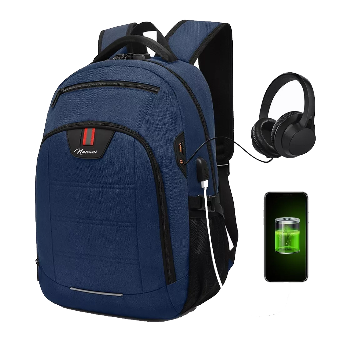 Mochila Antirrobo Puerto Usb Impermeable Para Laptop 16 Grande