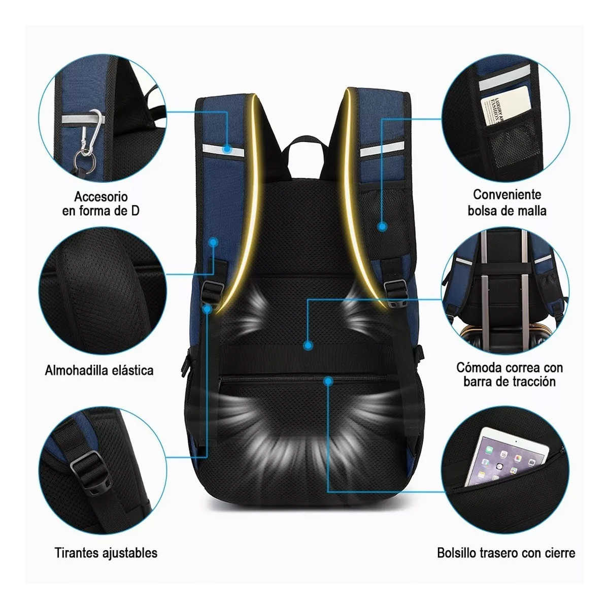 Mochila Antirrobo Puerto Usb Impermeable Para Laptop 16 Grande