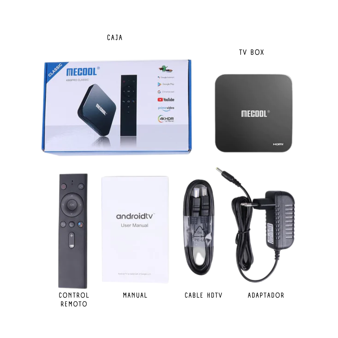 Tv Box KM9 Pro HD de Voz 4k 16gb Negro 2GB Ram Google Android Mecool