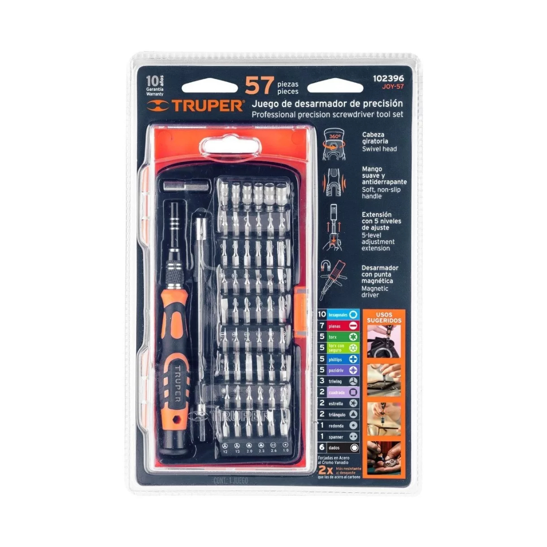 Desarmador De Precisión Con 57 Puntas De Iman Intercambiable
