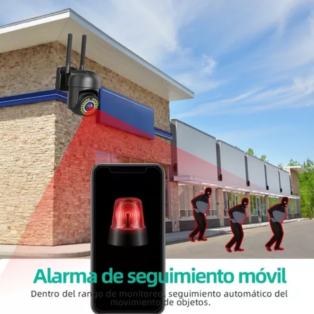 Cámara De Seguridad Exterior Wifi Hd 1080p Con Alarma Ip