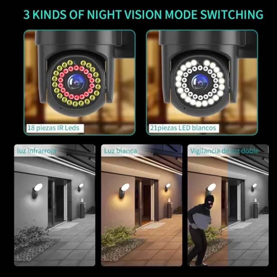 Cámara De Seguridad Exterior Wifi Hd 1080p Con Alarma Ip