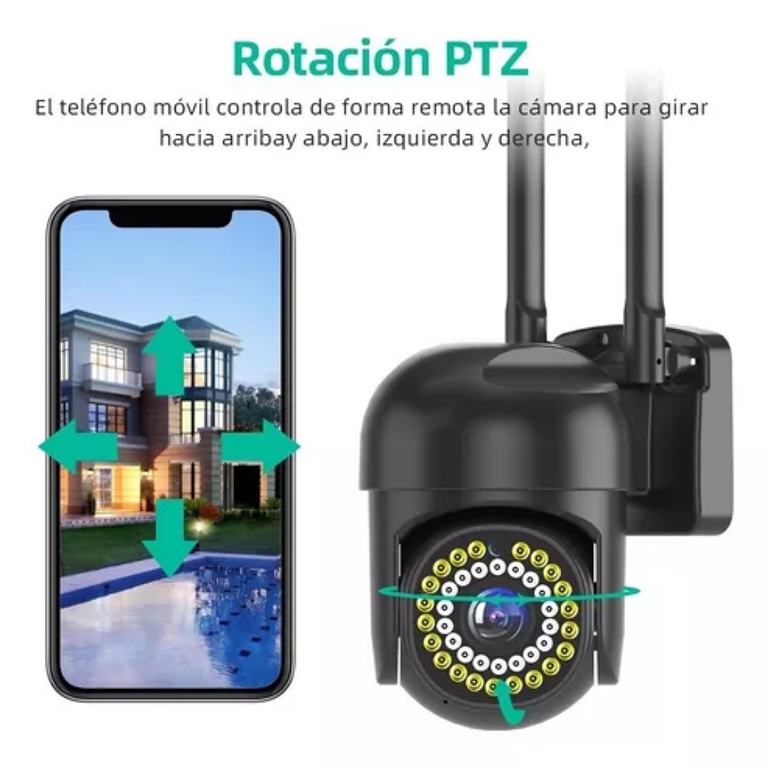 Cámara De Seguridad Exterior Wifi Hd 1080p Con Alarma Ip