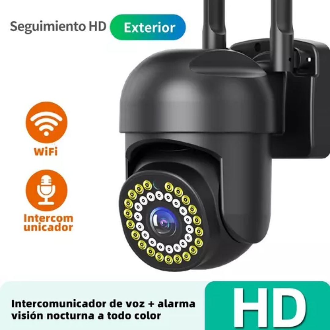 Cámara De Seguridad Exterior Wifi Hd 1080p Con Alarma Ip