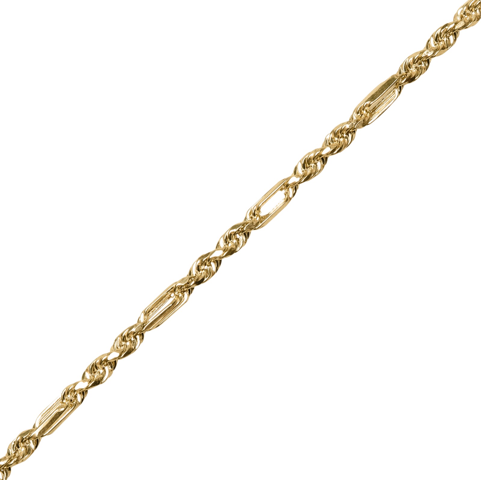 Pulsera Torzal Figaro Esclava Oro 10k Italiano 21cm - 3mm