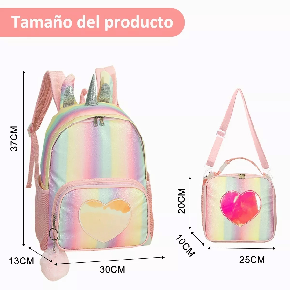 Mochila Escolar Con Bolsa Lonchera Grande Escuela Primaria