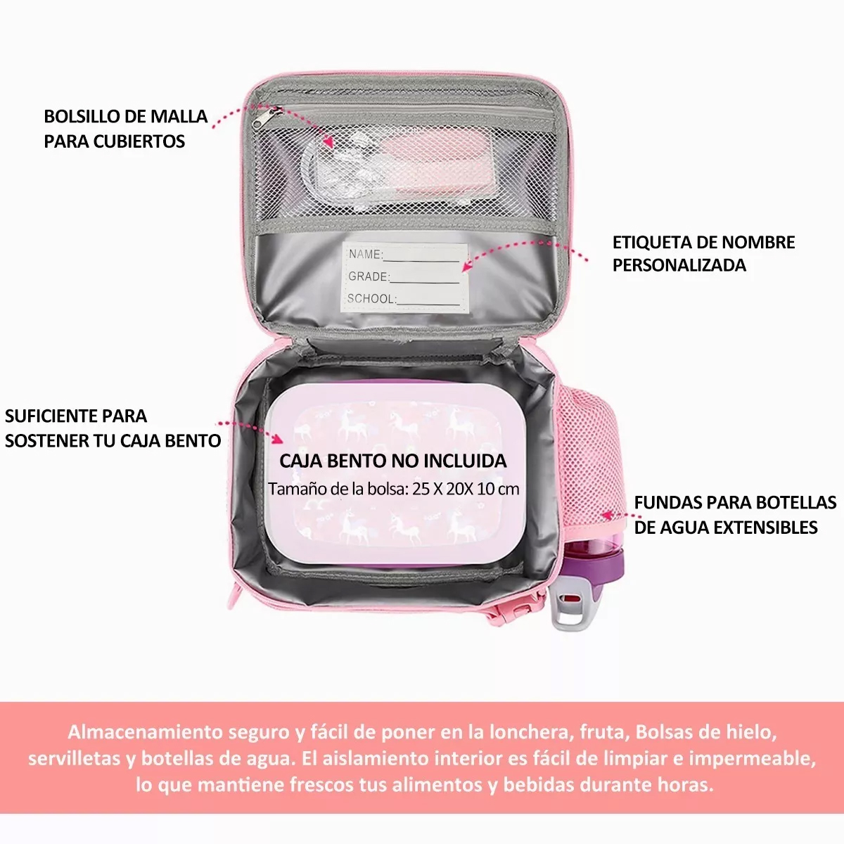 Mochila Escolar Con Bolsa Lonchera Grande Escuela Primaria