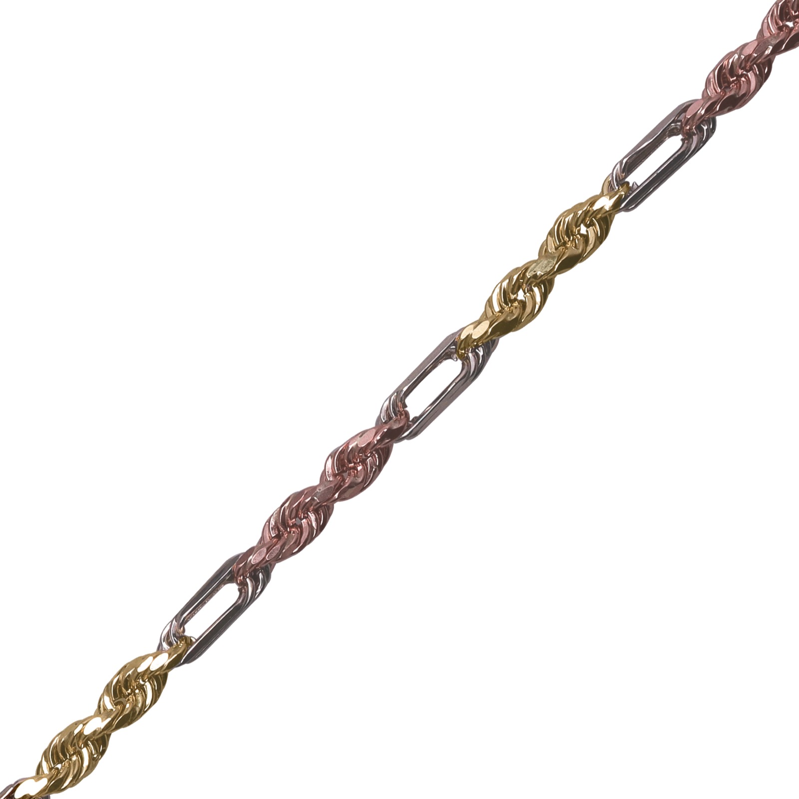 Pulsera Torzal Figaro Esclava Oro 10k Italiano 21cm - 4.5mm