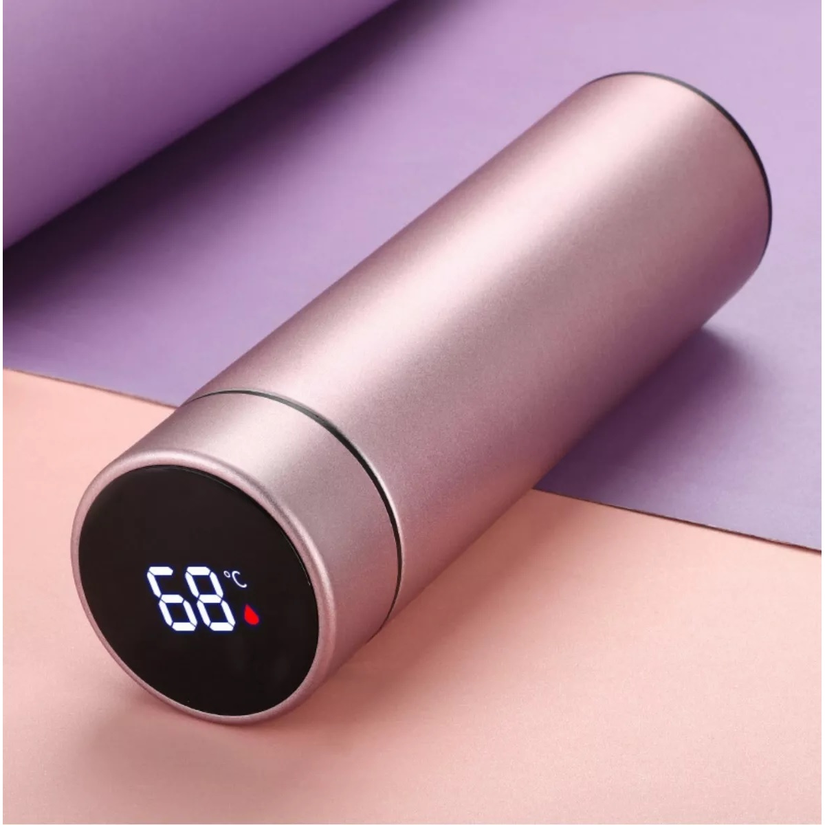 Termo Digital Inteligente De Acero Inoxidable 500ml Oro Rosa