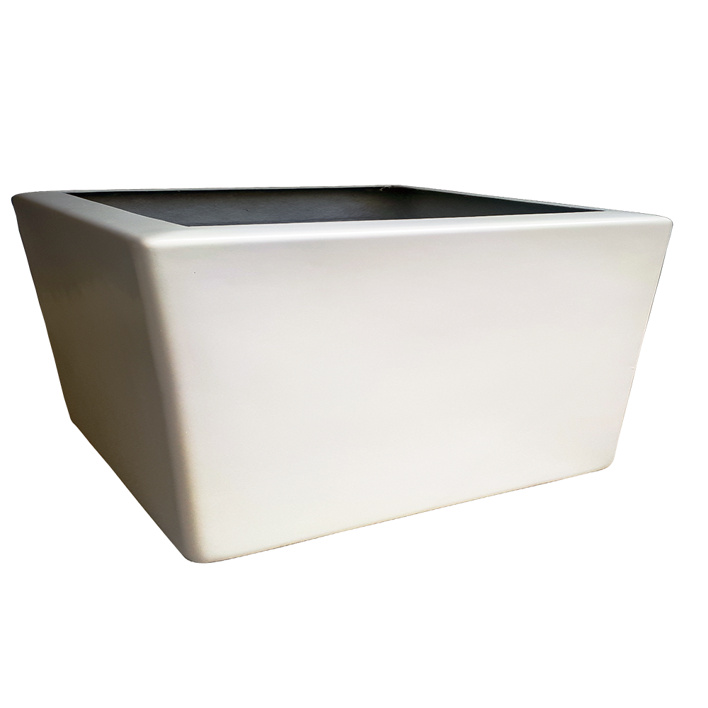 Maceta de Fibra de Vidrio Mod. Arenero Blanco 