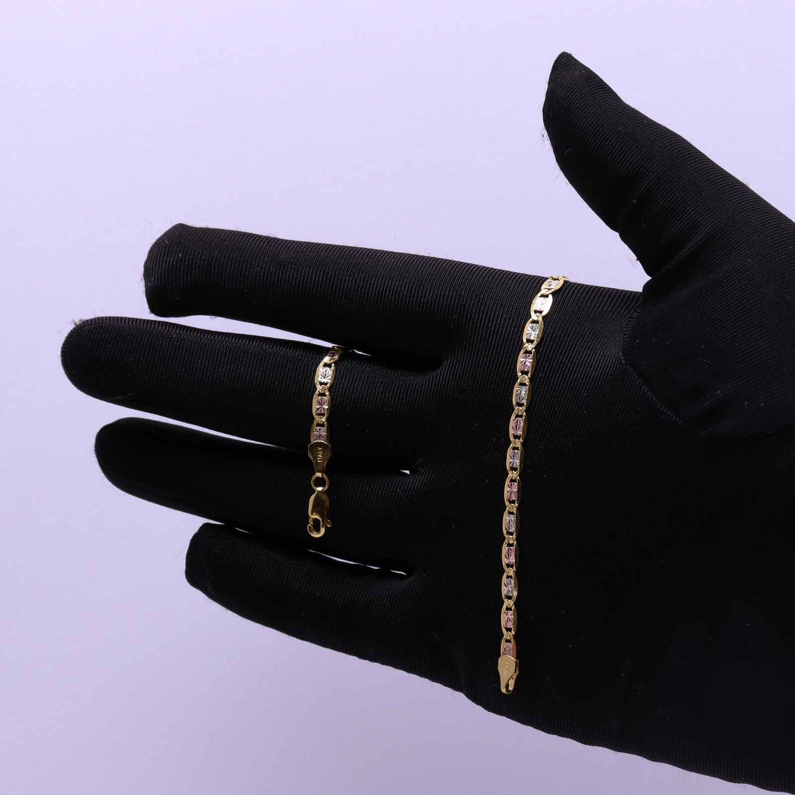 Pulsera Estrella Esclava Oro 10k Italiana 21cm - 3.9mm Italy