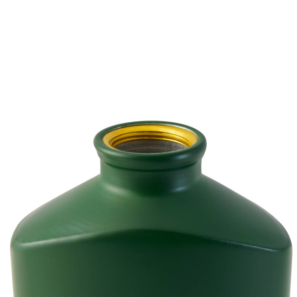 Botella Plana 500ml Aluminio C/Gancho Verde Militar Wallis