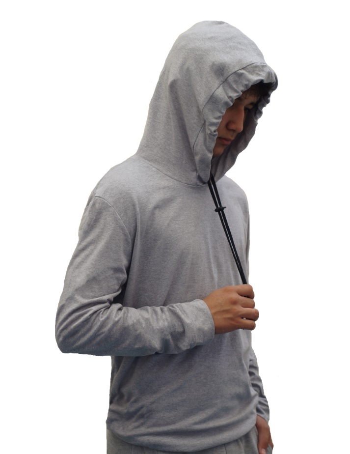 Playera Manga Larga Con Gorro Hombre Basica Capucha Agujeta .