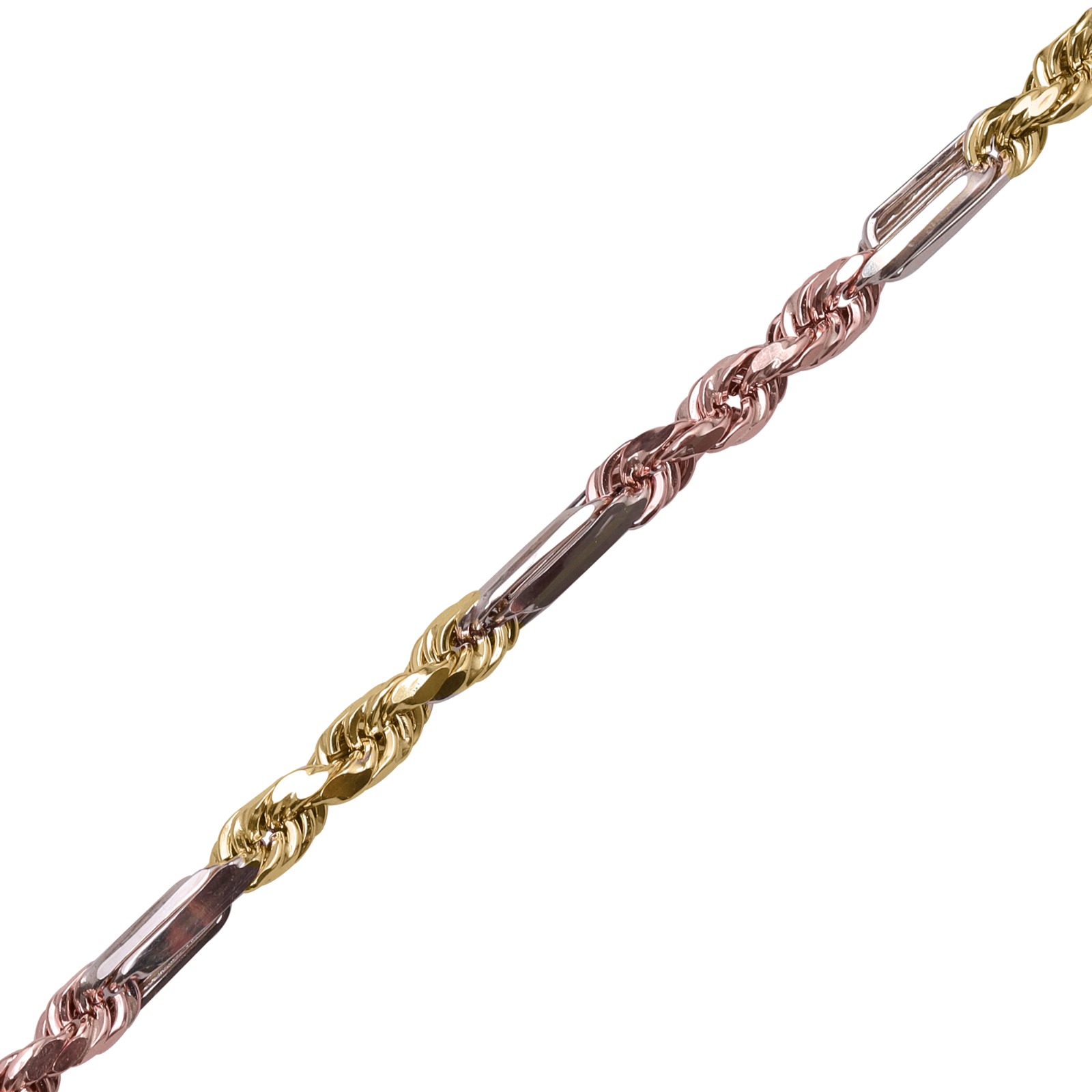 Pulsera Torzal Figaro Esclava Oro 10k Italiano 21cm - 5.5mm