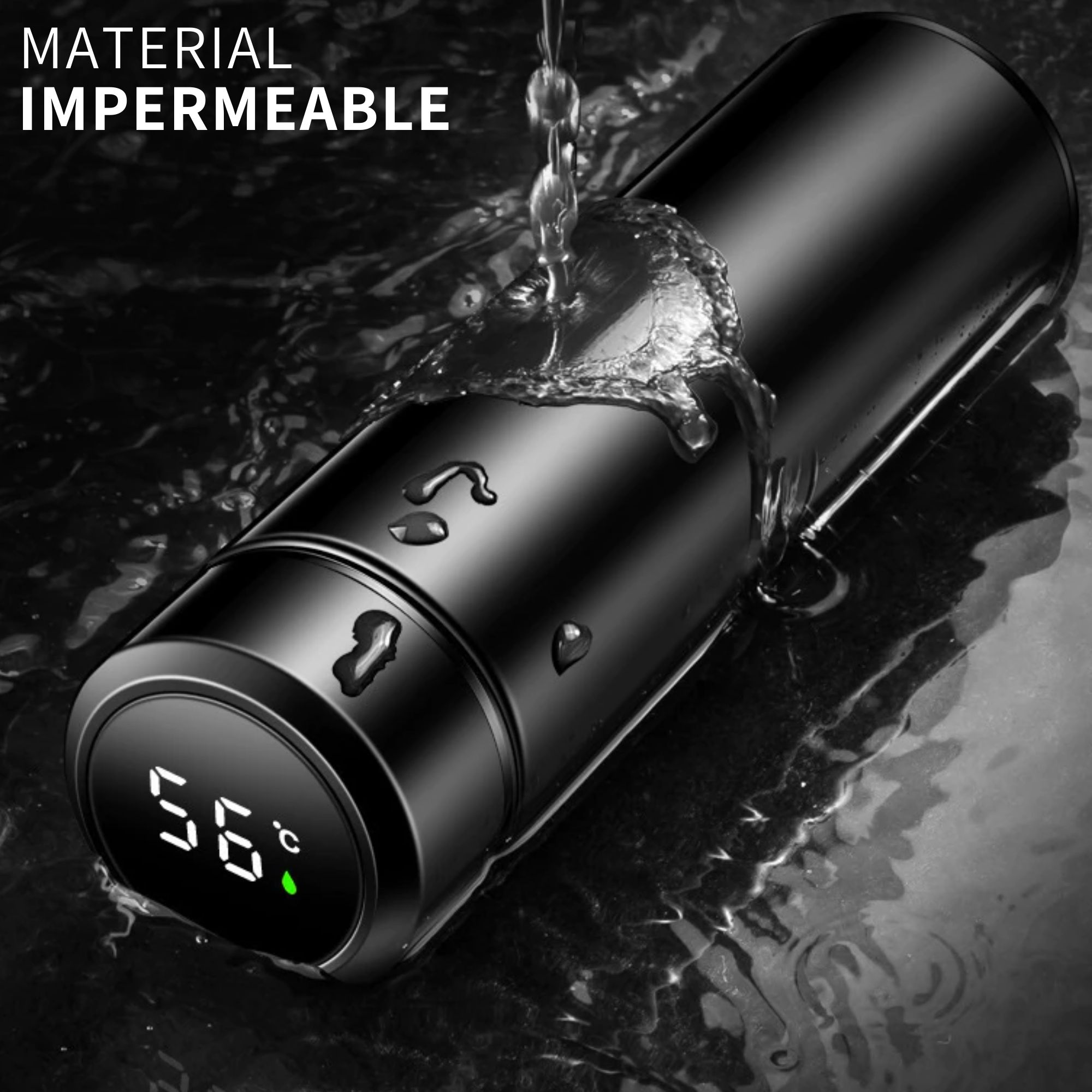 4 Pz Termo Digital Inteligente Temperatura Acero Inoxidable 500ml