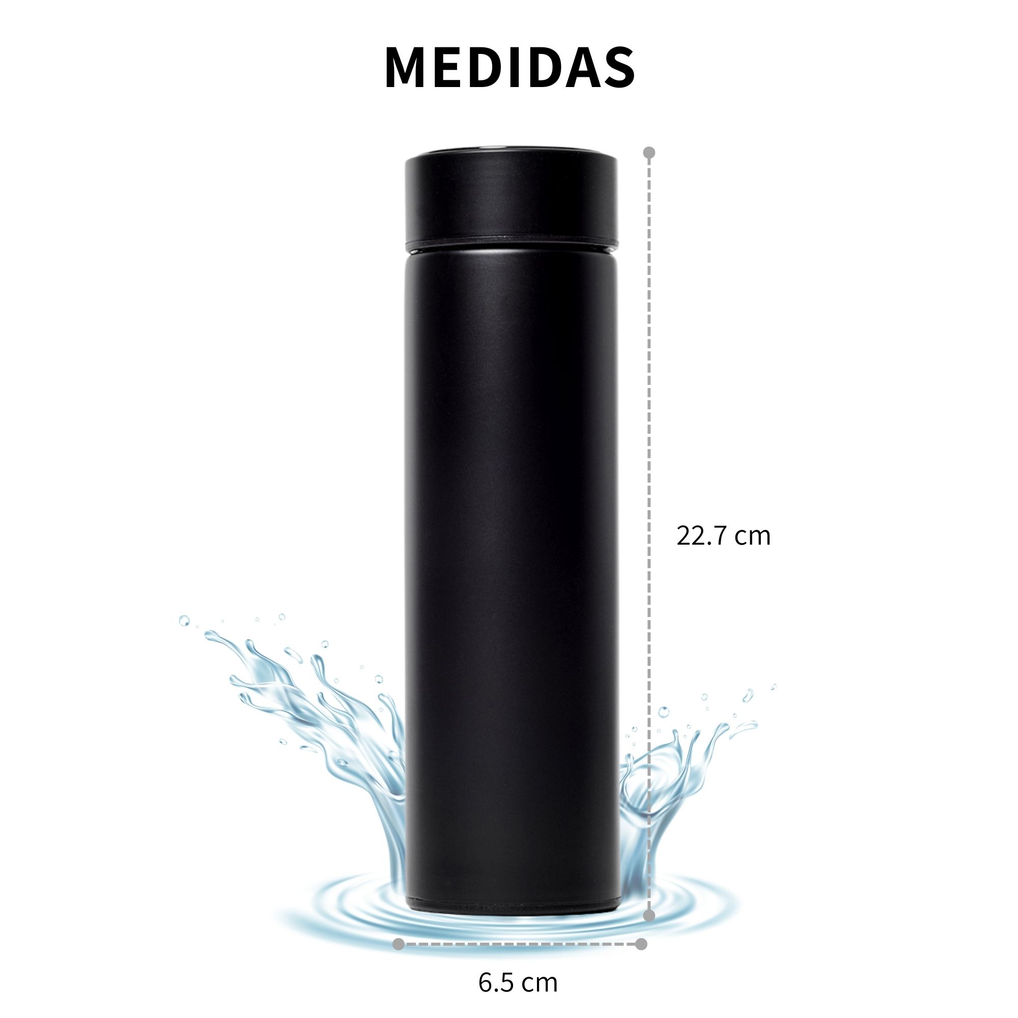 4 Pz Termo Digital Inteligente Temperatura Acero Inoxidable 500ml