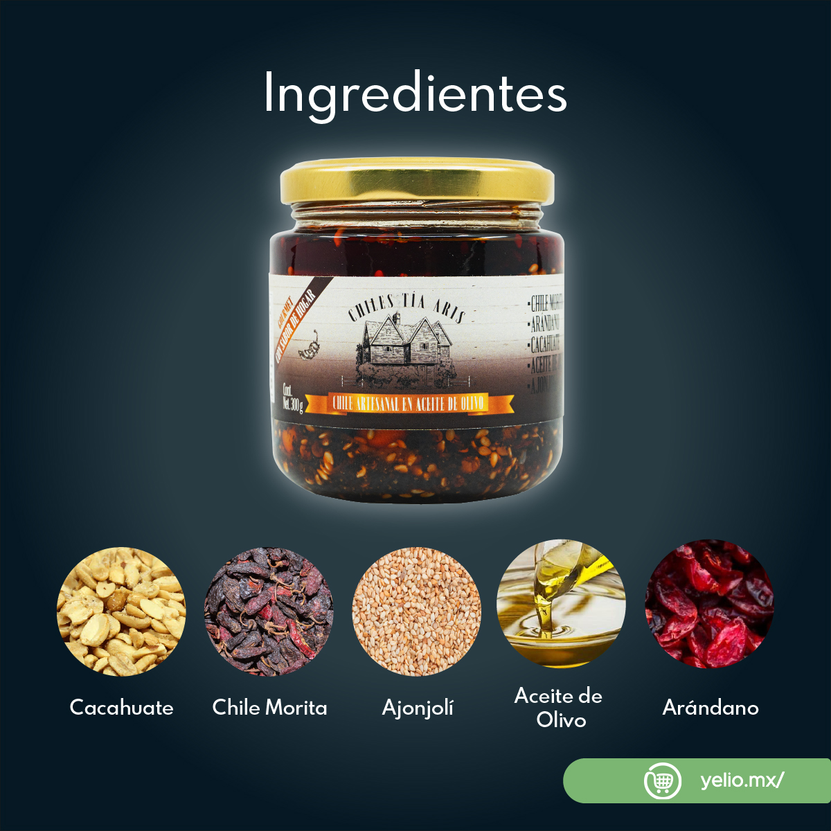 Combo Dos Salsas Chile Morita Artesanal en Aceite de Olivo Tía Aris 300g c/u