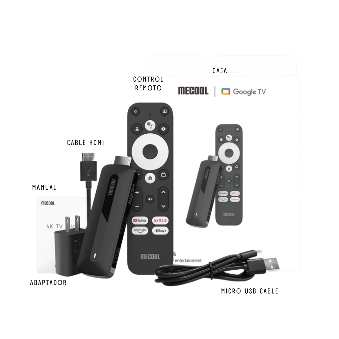 KD3 Android TV Stick GOOGLE TV Netflix, HDR, Prime Video, Youtube 4K Streaming MECOOL