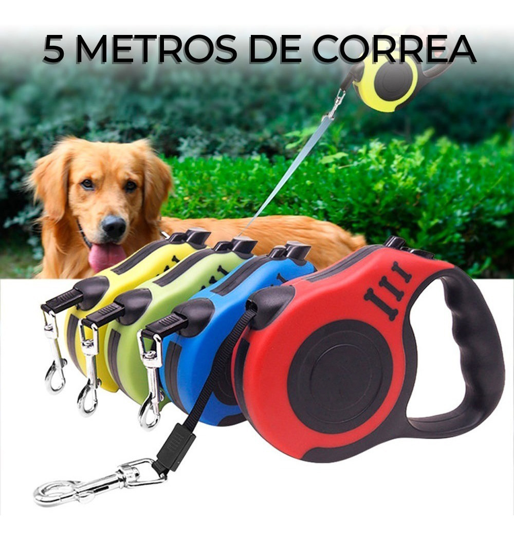 Correa Retráctil Para Mascotas Perros 5 Metros