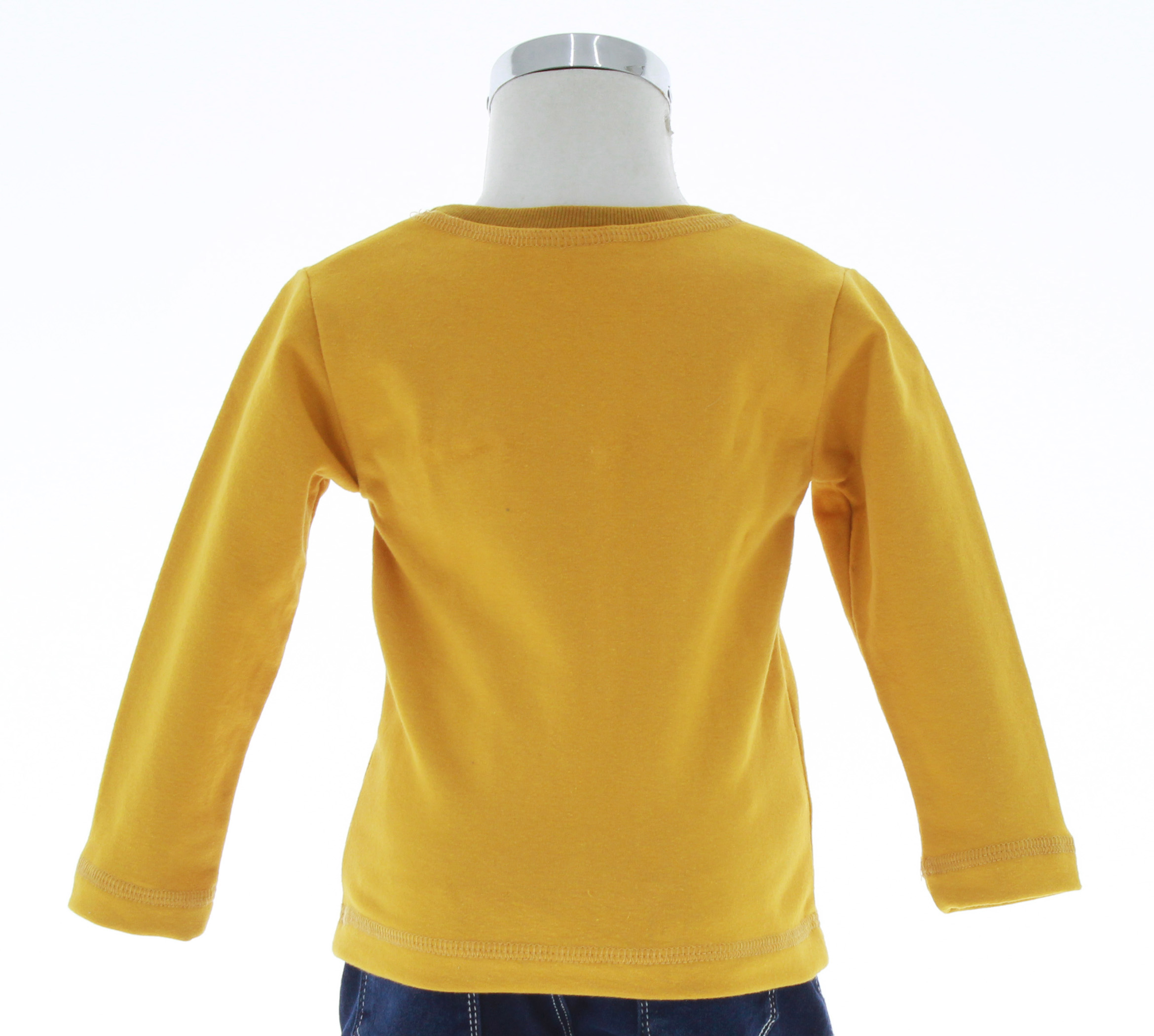 Playera Niño Color Mostaza Manga Larga T Shirt 3298 1 a 6 Años.