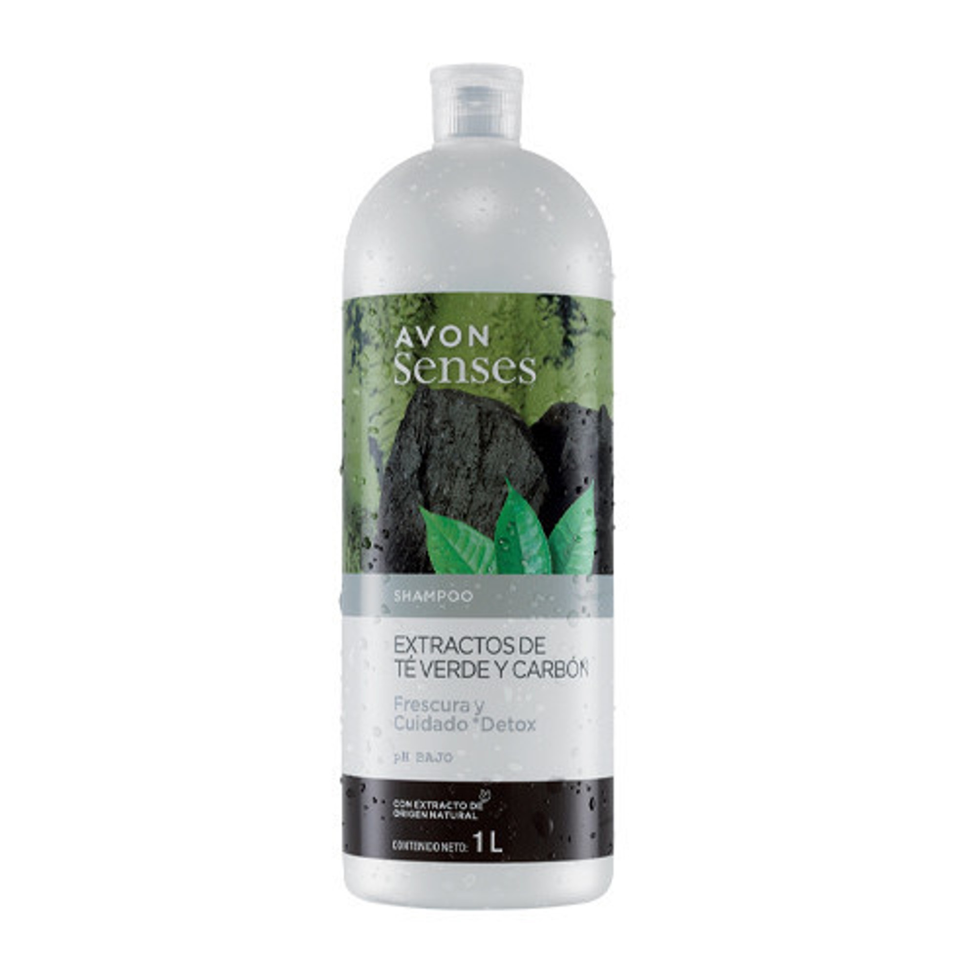 Shampoo Para El Cabello Té Verde Y Carbón Senses Avon