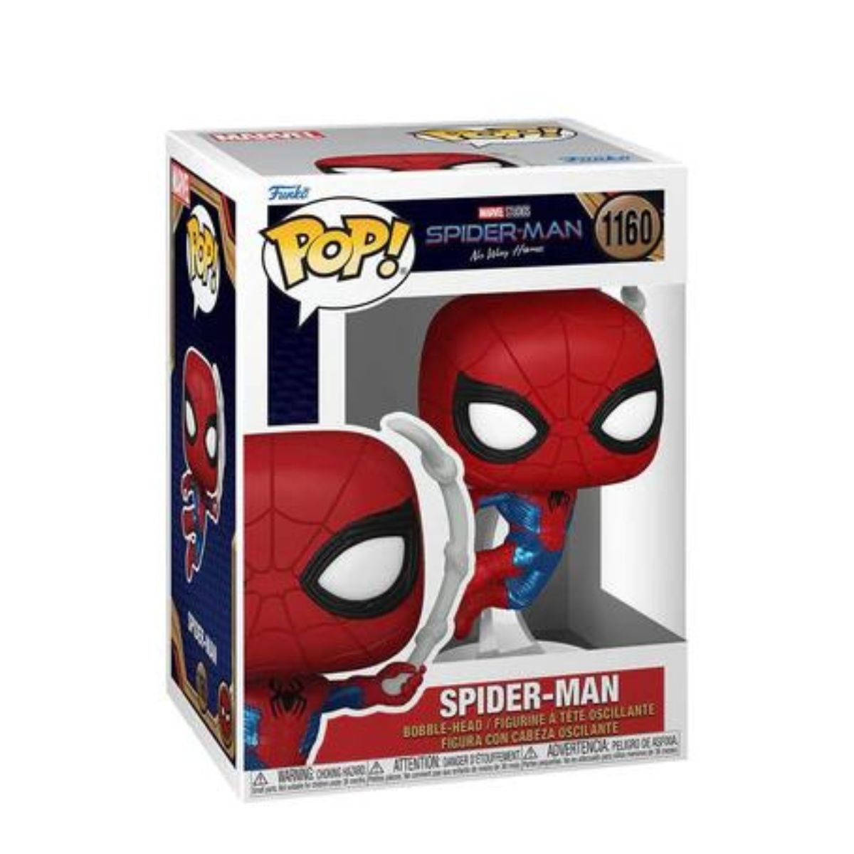 Spiderman No Way Home - Spiderman Traje Final, Funko Pop Marvel, color rojo/azul