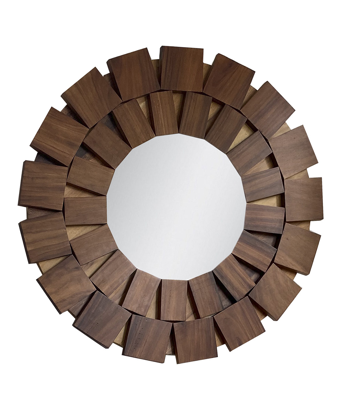 Espejo redondo con marco de Madera Parota 