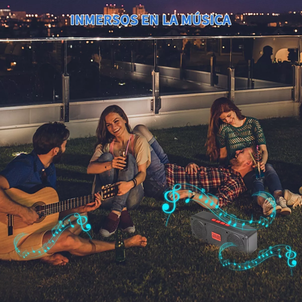 Bocinas Sonido Bluetooth 5.0 Subwoofer Altavoces Portátiles Rojo