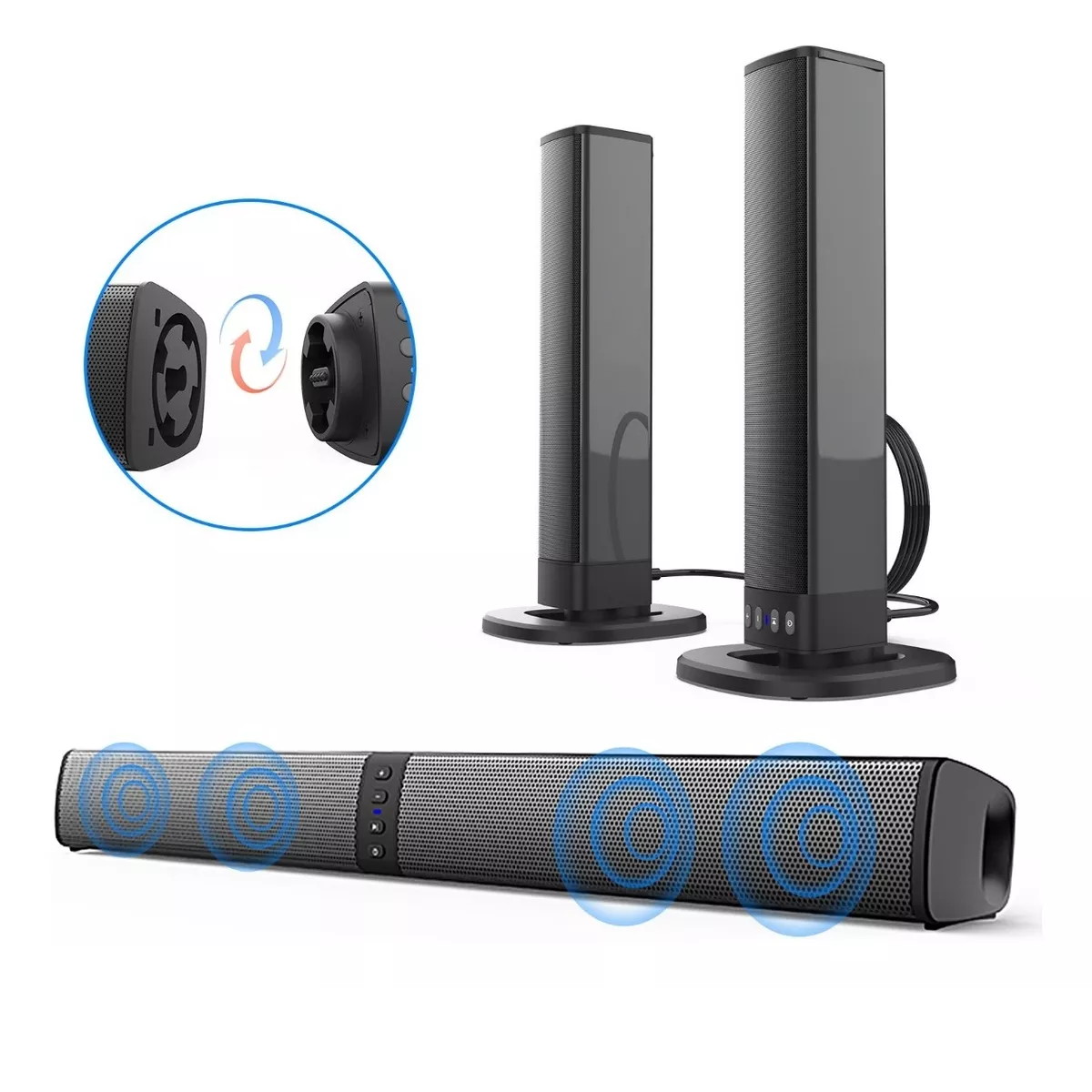 Barra De Sonido Eleoption Desmontable Y Recargable Bluetooth