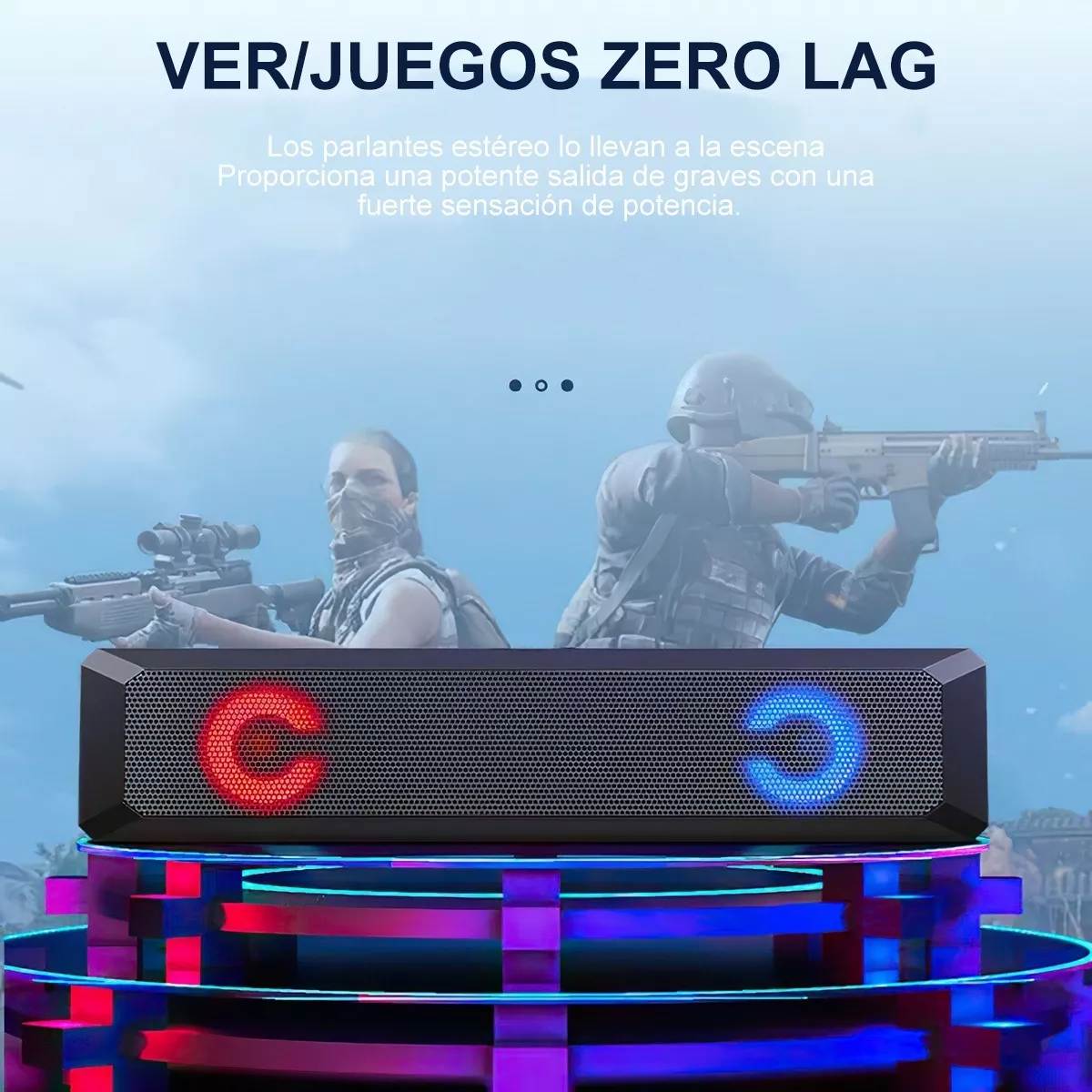 Barra De Sonido Recargable Rgb Con Bluetooth Para Juegos