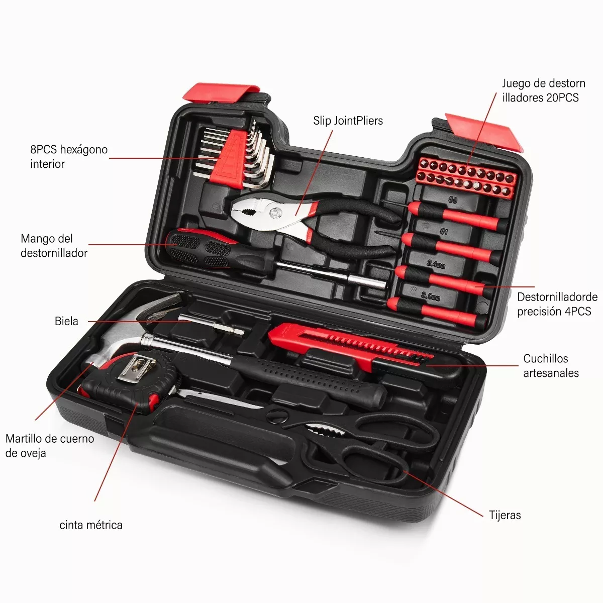 Juego De Herramientas Mecanicas Para Hogar Set De 39