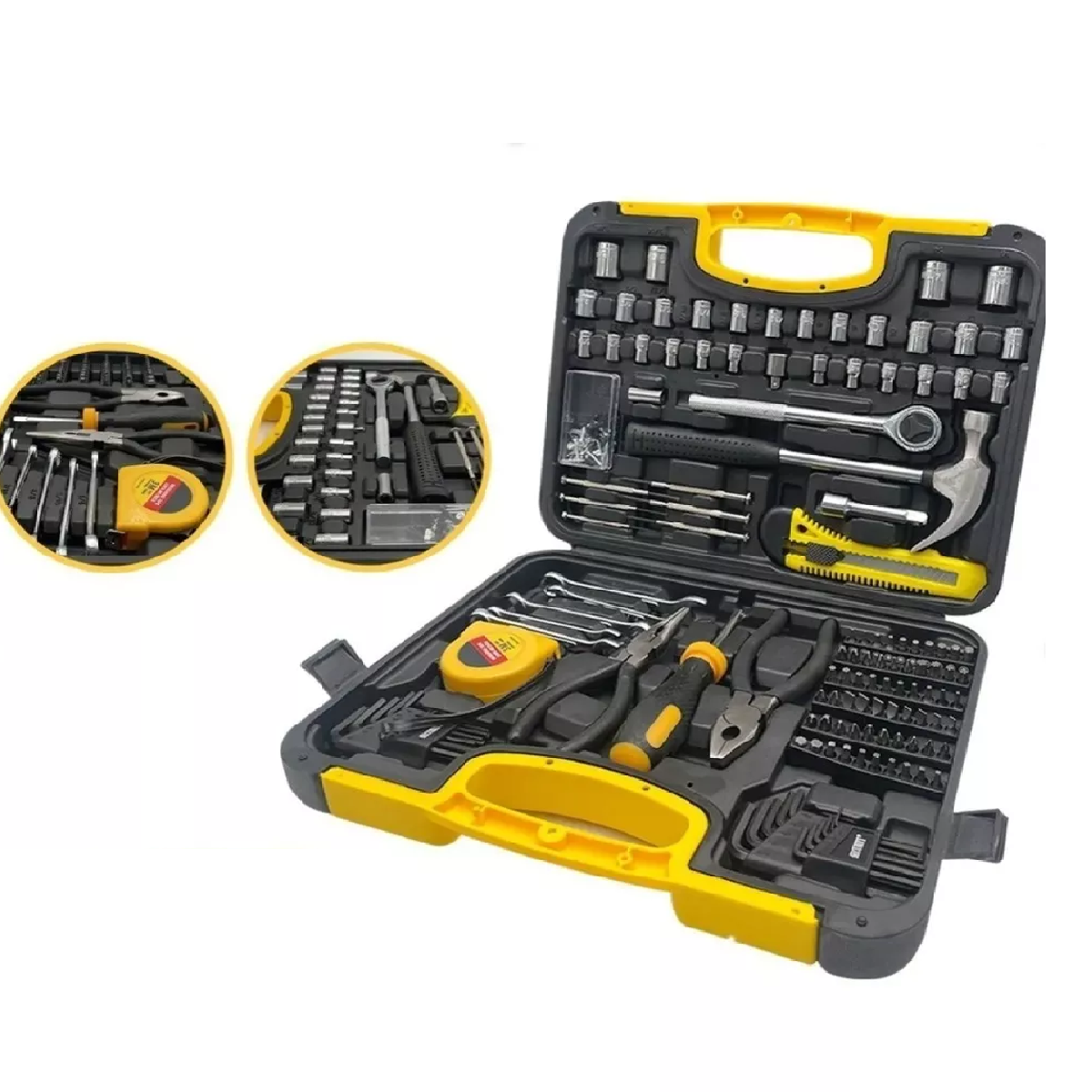 Juego De Herramientas 186 Piezas Metro Martillo Desarmadores