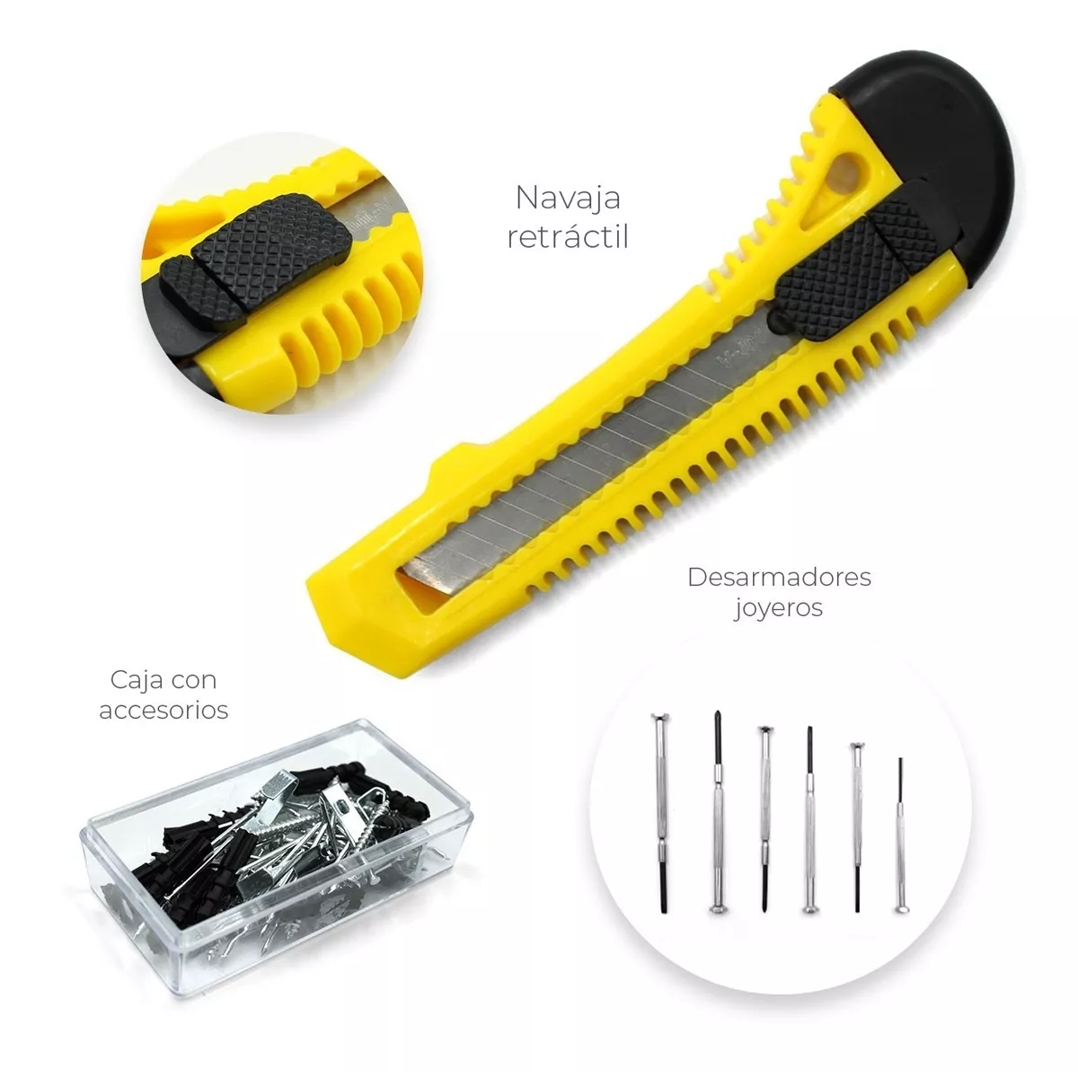 Juego De Herramientas 186 Piezas Metro Martillo Desarmadores