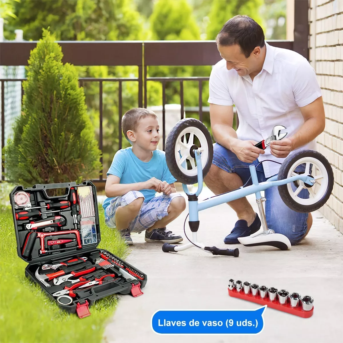 Kit De Herramientas Mecánicas Manuales 108 Pcs Con Matraca