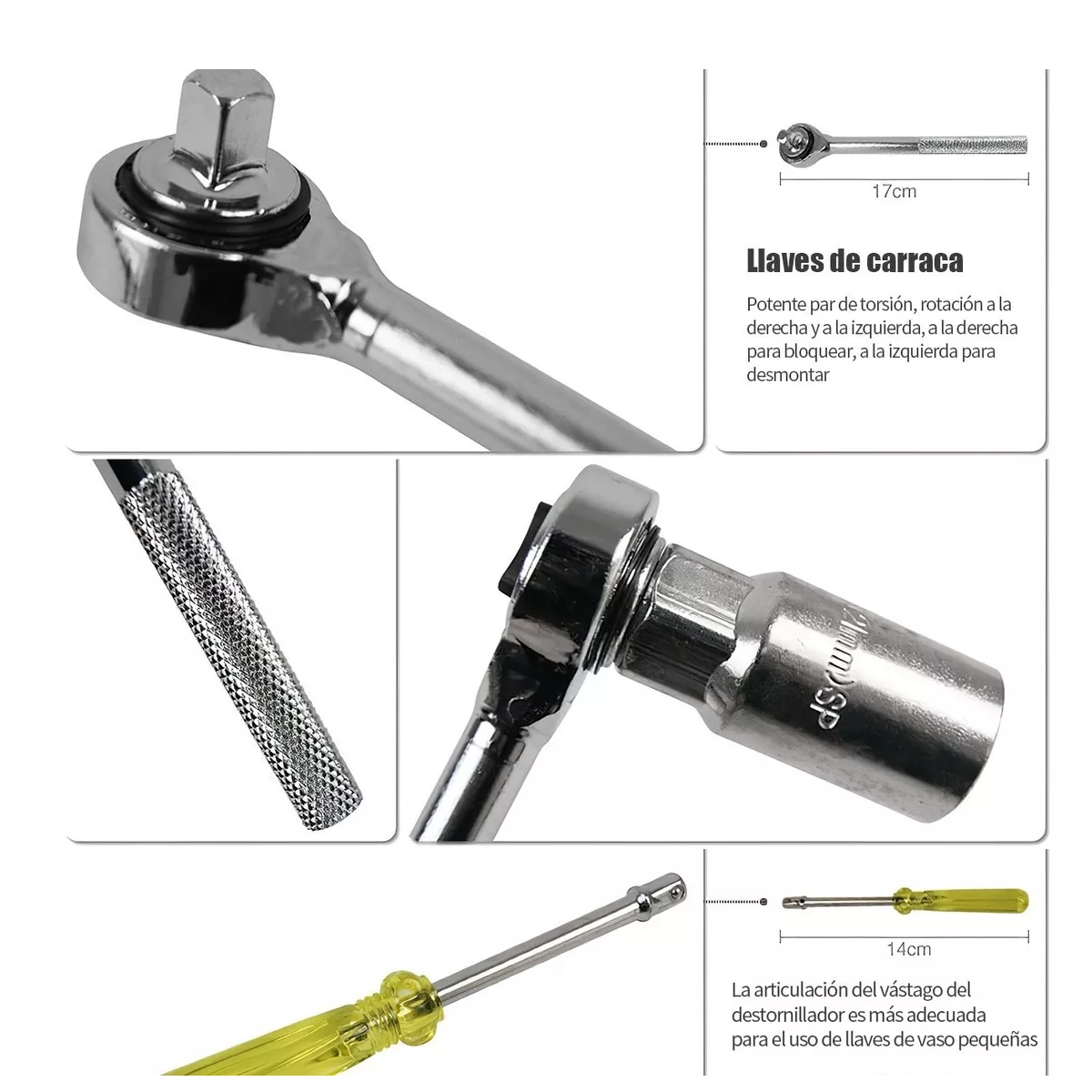 Juego De Herramientas Mecanica Dados Acero 40 Pcs Moto/auto