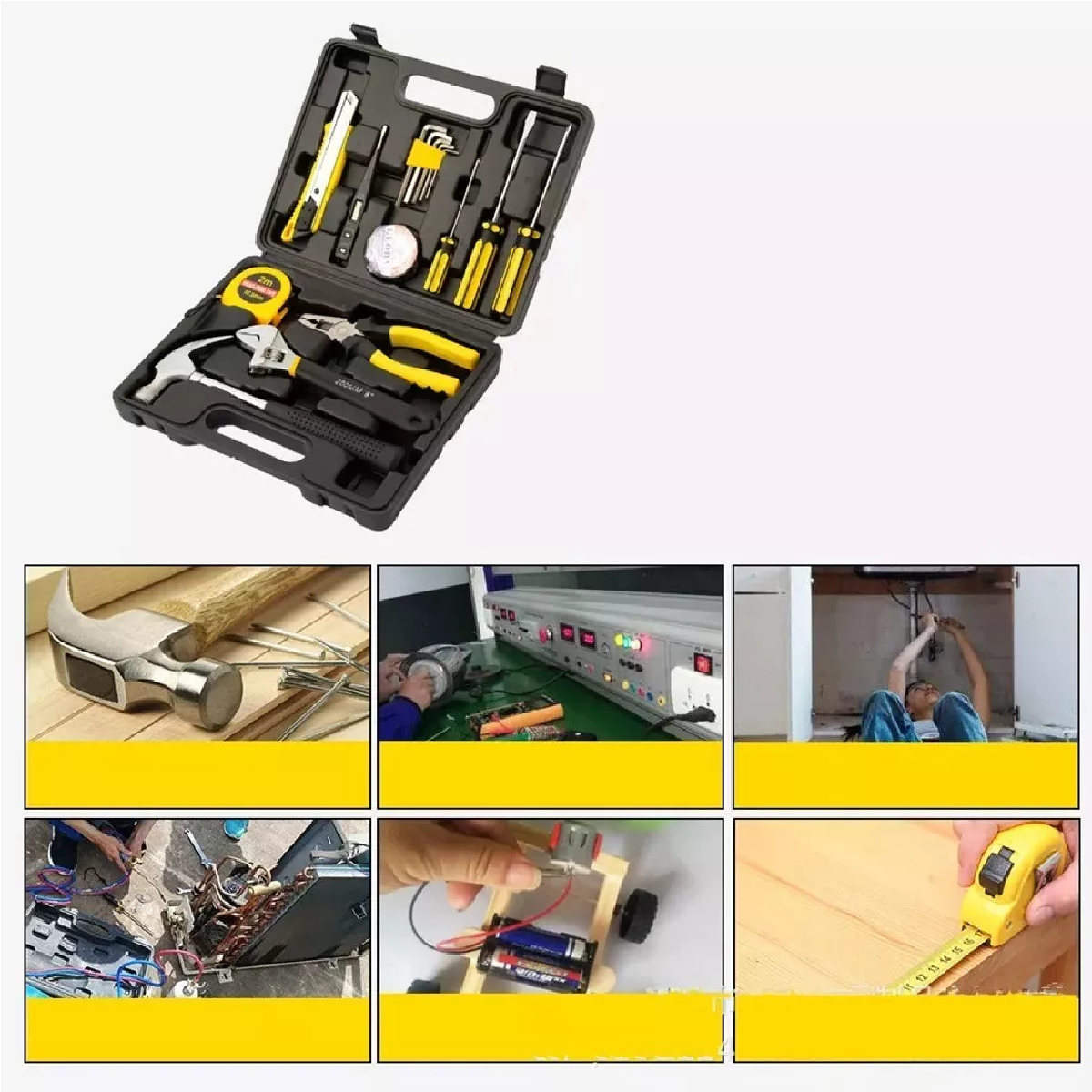 Juego De Herramientas Mecánicas Domésticas Reparación 16 Pzas.