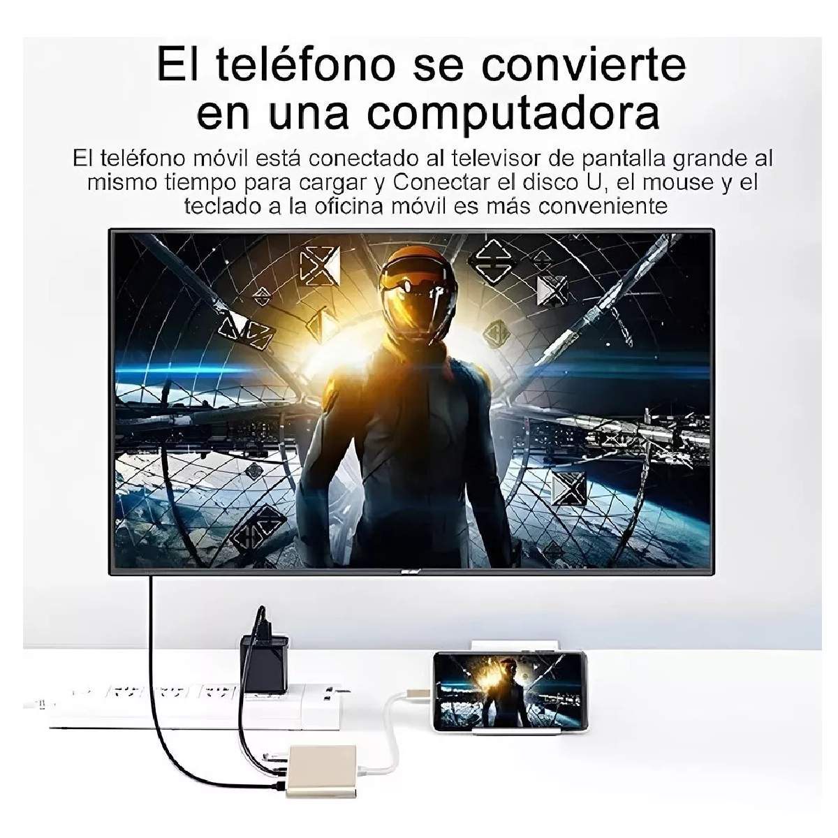 Adaptador Convertidor Hub Usb C A Hdmi 4k Usb 3.0 Y Tipo C