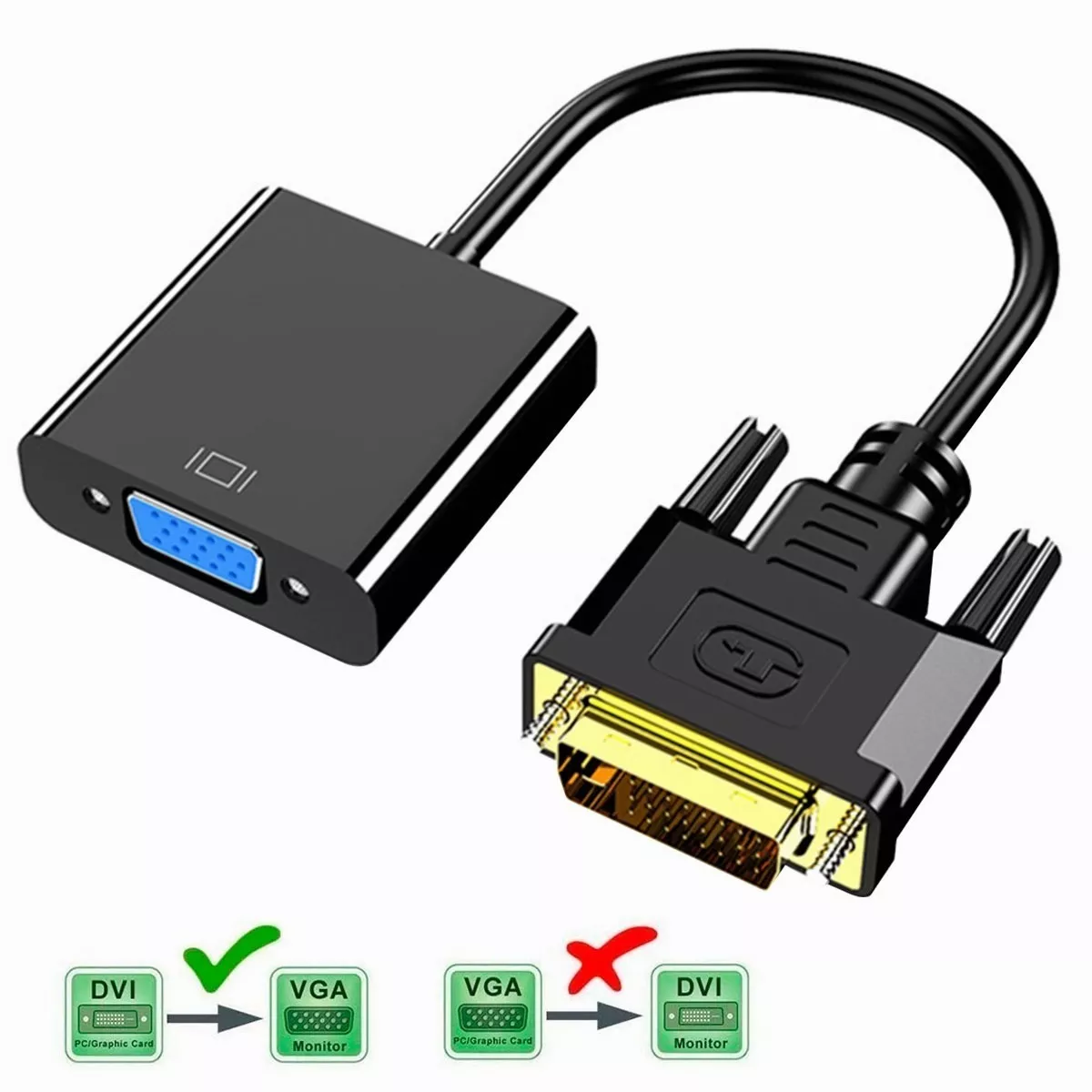 Adaptador Convertidor De Dvi-d A Vga